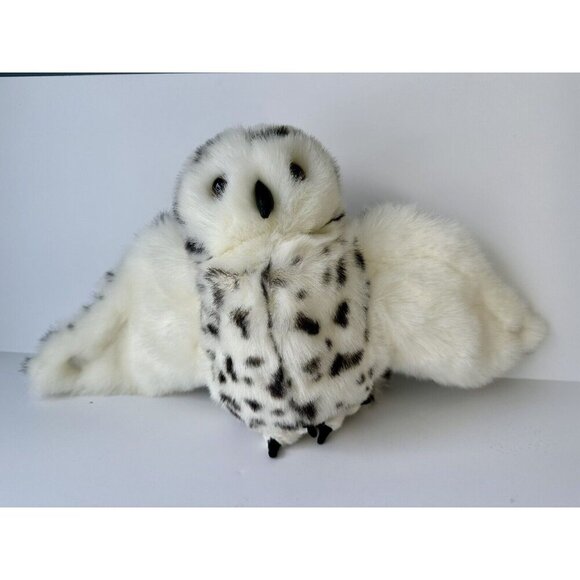 Folkmanis Snowy Owl Hand Puppet Bird Head Turns Plush White Wings - Picture 1 of 11